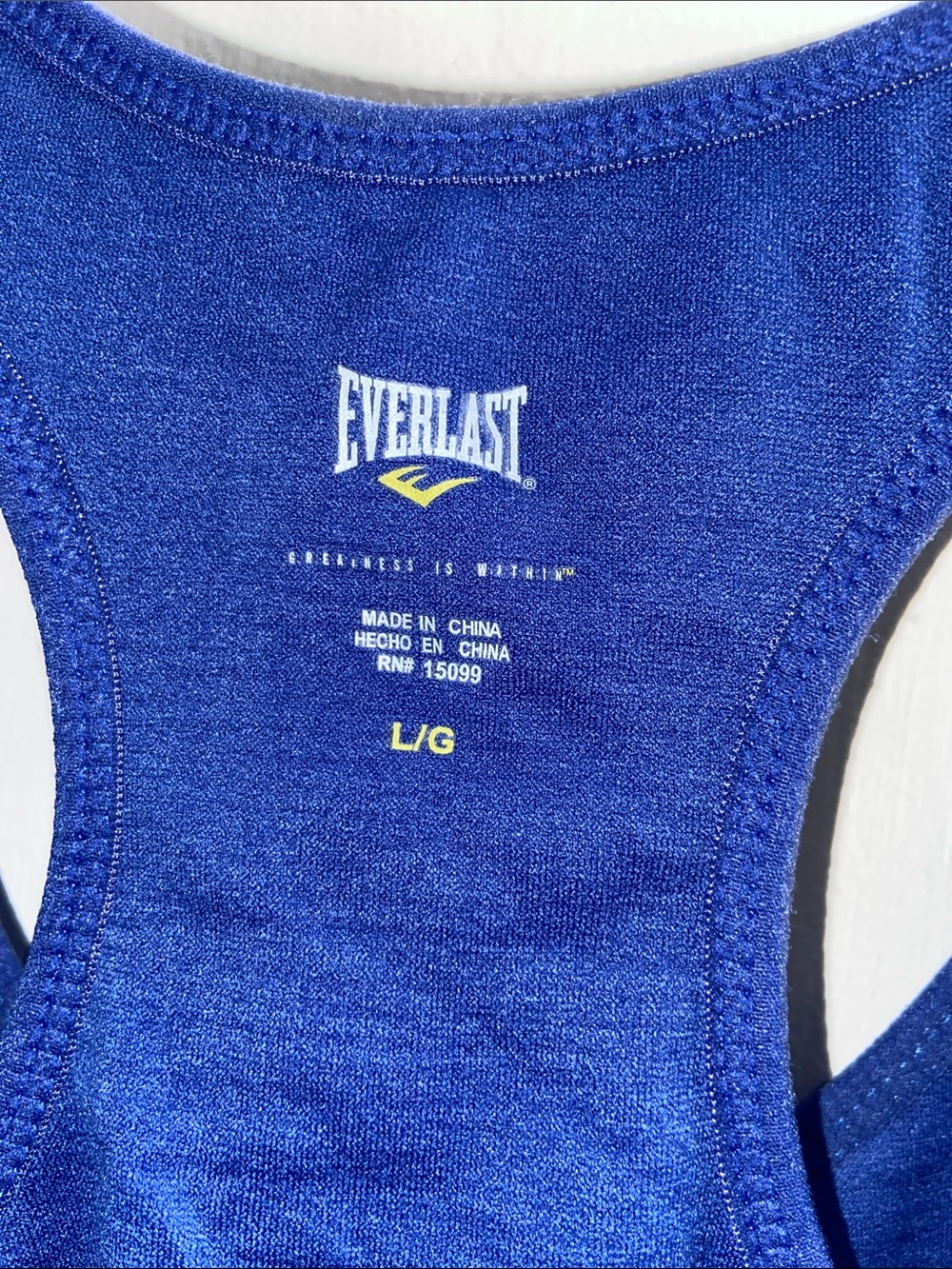 Everlast Blue Racerback Workout Tank - Picture 7 of 9